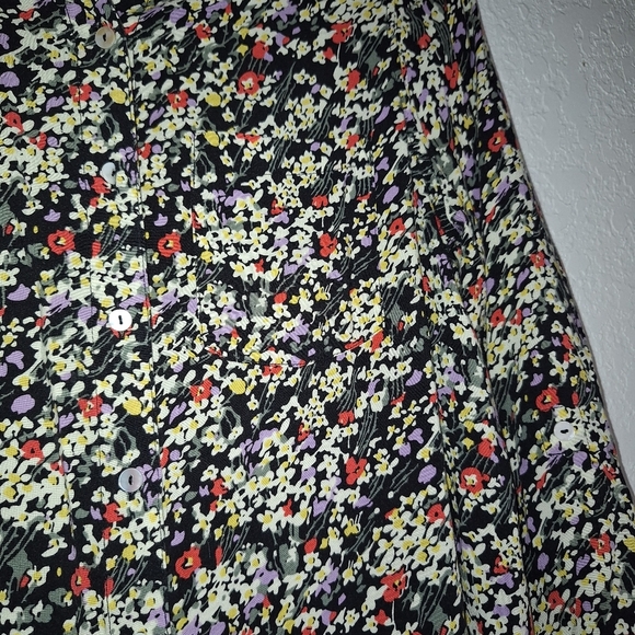 Intro Matilda Dark Floral Blouse Tunic Top Button Shirt Size S - Picture 3 of 10